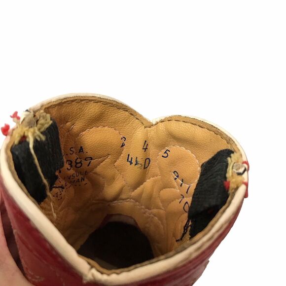 Vintage Toddler Boots 4 1/2D Red And Black made In USA - Picture 10 of 10